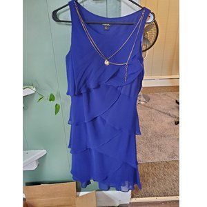 SLNY Blue Tulip Tiered Dress Sz 8